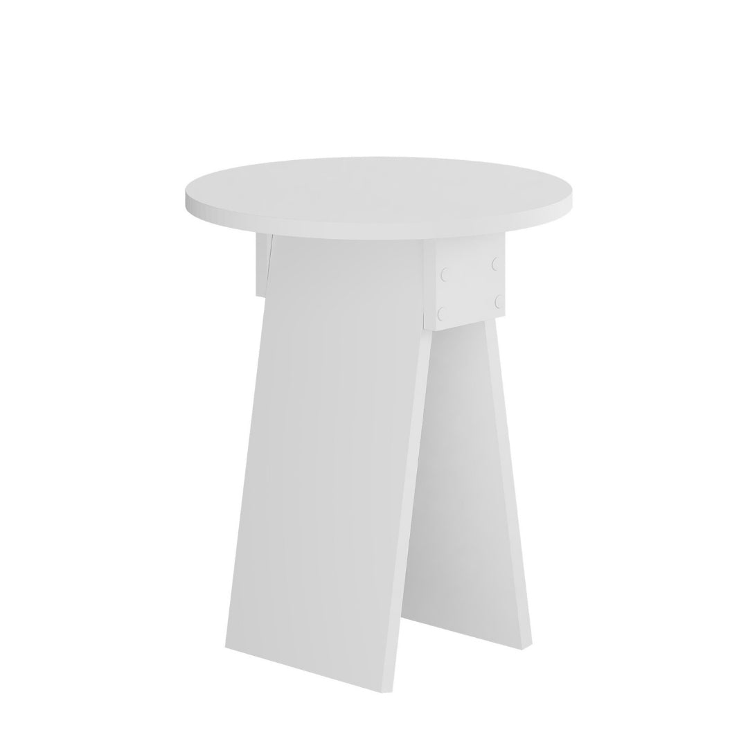 Chen Modern Round Side Table – Small Accent Table for Sofa or Bedside with Unique Design