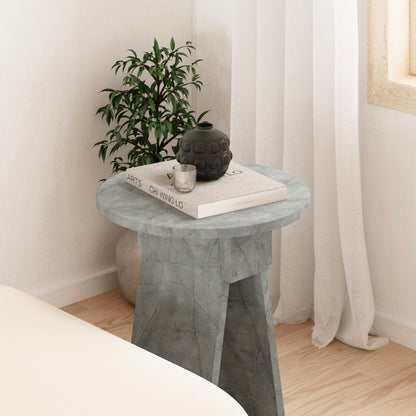 Chen Modern Round Side Table – Small Accent Table for Sofa or Bedside with Unique Design