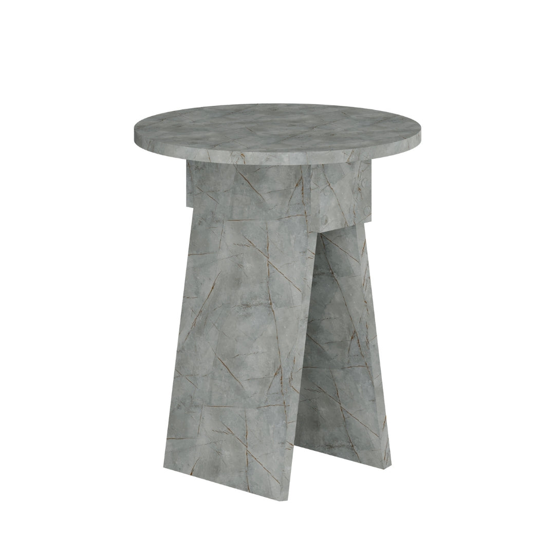 Chen Modern Round Side Table – Small Accent Table for Sofa or Bedside with Unique Design