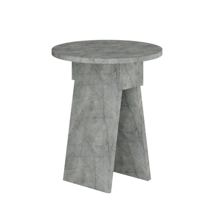 Chen Modern Round Side Table – Small Accent Table for Sofa or Bedside with Unique Design