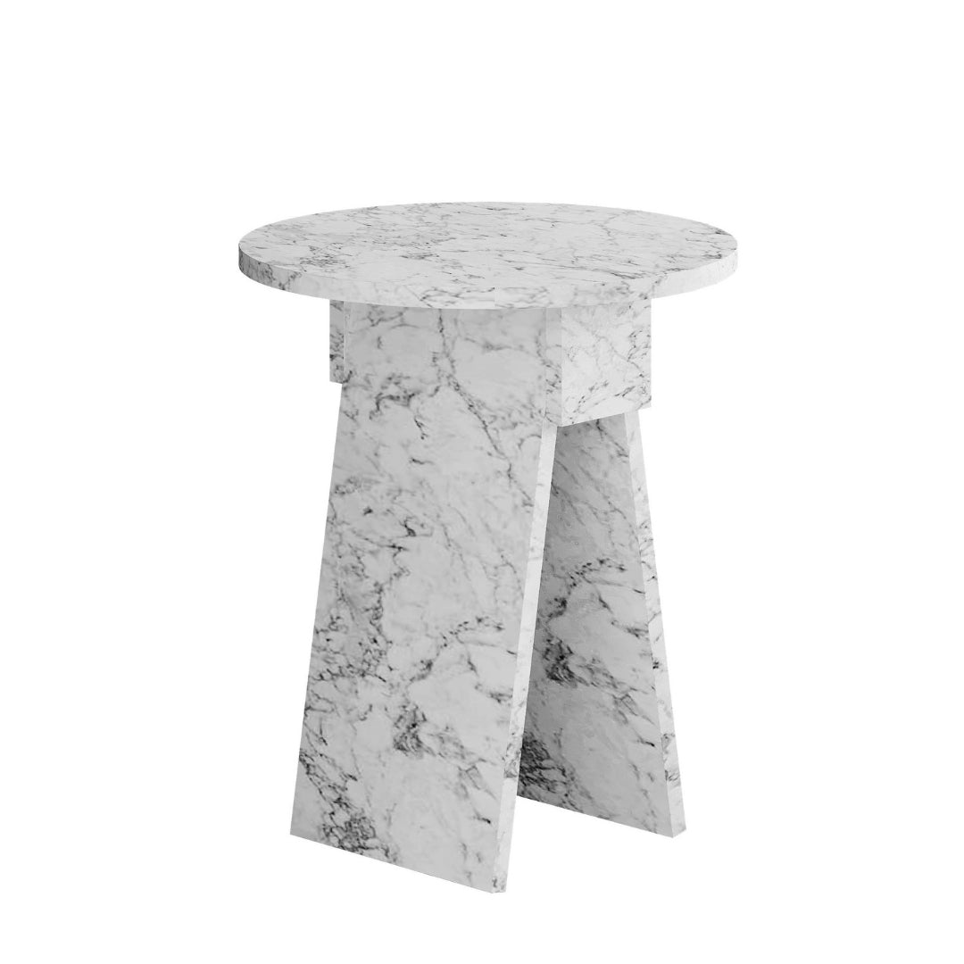 Chen Modern Round Side Table – Small Accent Table for Sofa or Bedside with Unique Design