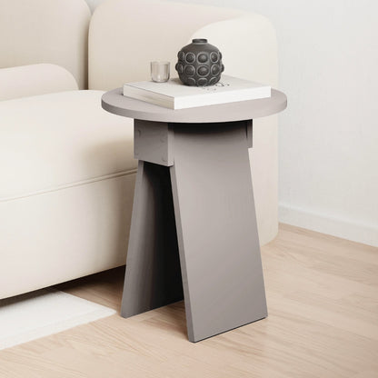 Chen Modern Round Side Table – Small Accent Table for Sofa or Bedside with Unique Design