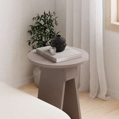 Chen Modern Round Side Table – Small Accent Table for Sofa or Bedside with Unique Design