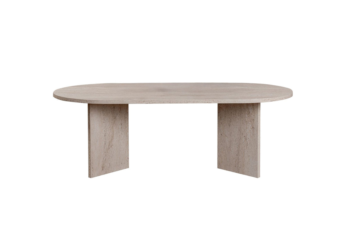 Halvra 119cm Oval Coffee Table with Floor-Protecting Legs — Travertine, image 8