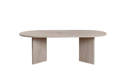 Halvra 119cm Oval Coffee Table with Floor-Protecting Legs — Travertine, image 8