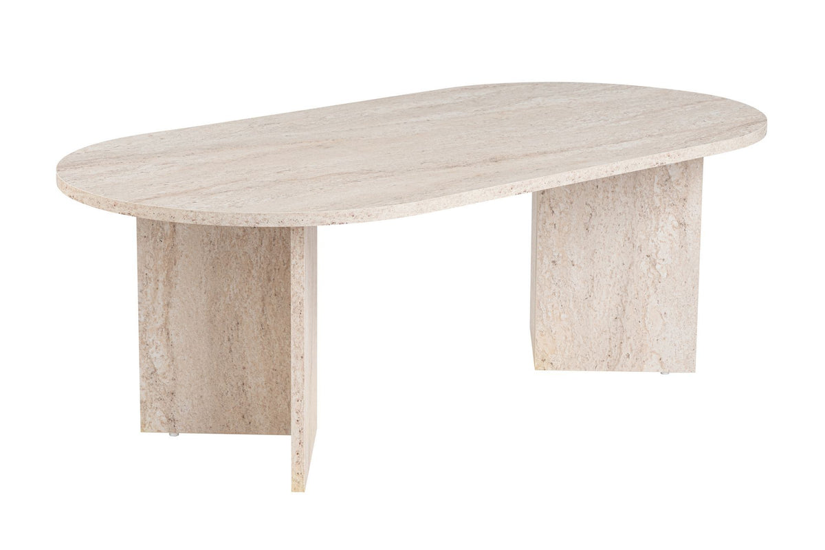 Halvra 119cm Oval Coffee Table with Floor-Protecting Legs — Travertine, image 3