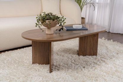 Halvra 119cm Oval Coffee Table with Floor-Protecting Legs — Natural Walnut Effect, image 5