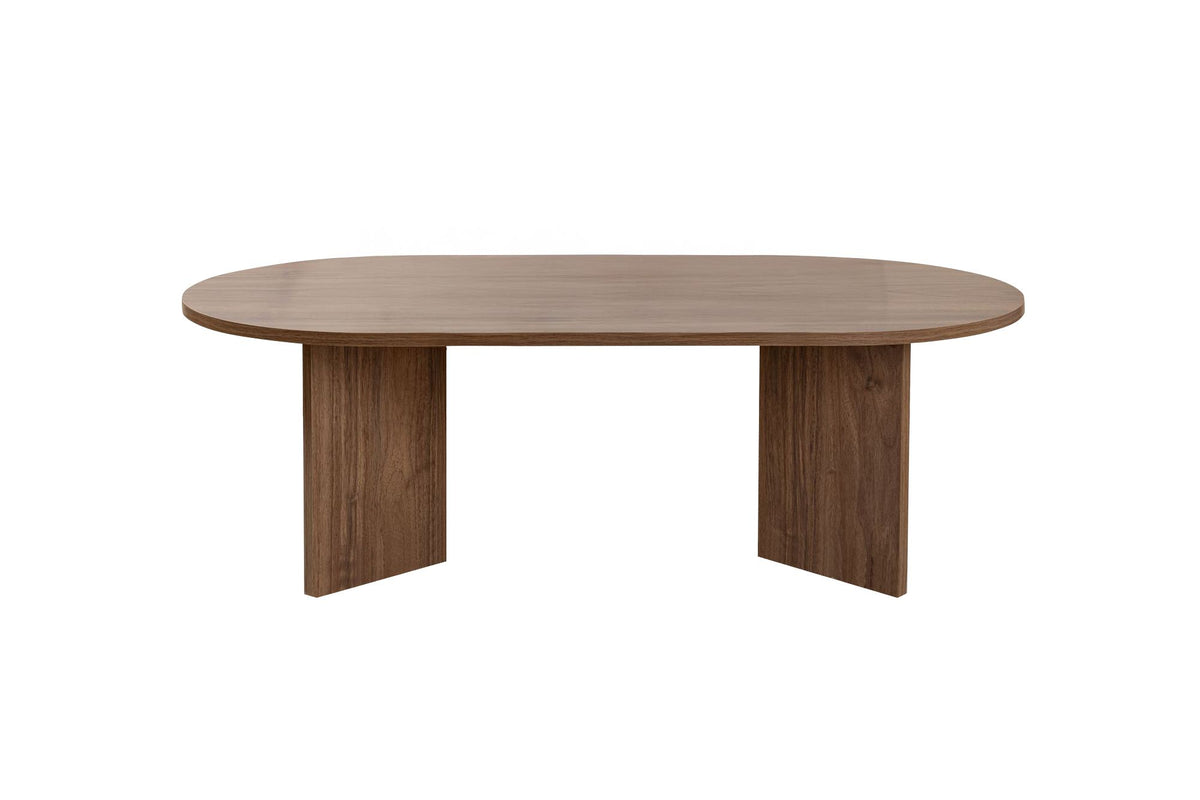 Halvra 119cm Oval Coffee Table with Floor-Protecting Legs — Natural Walnut Effect, image 8