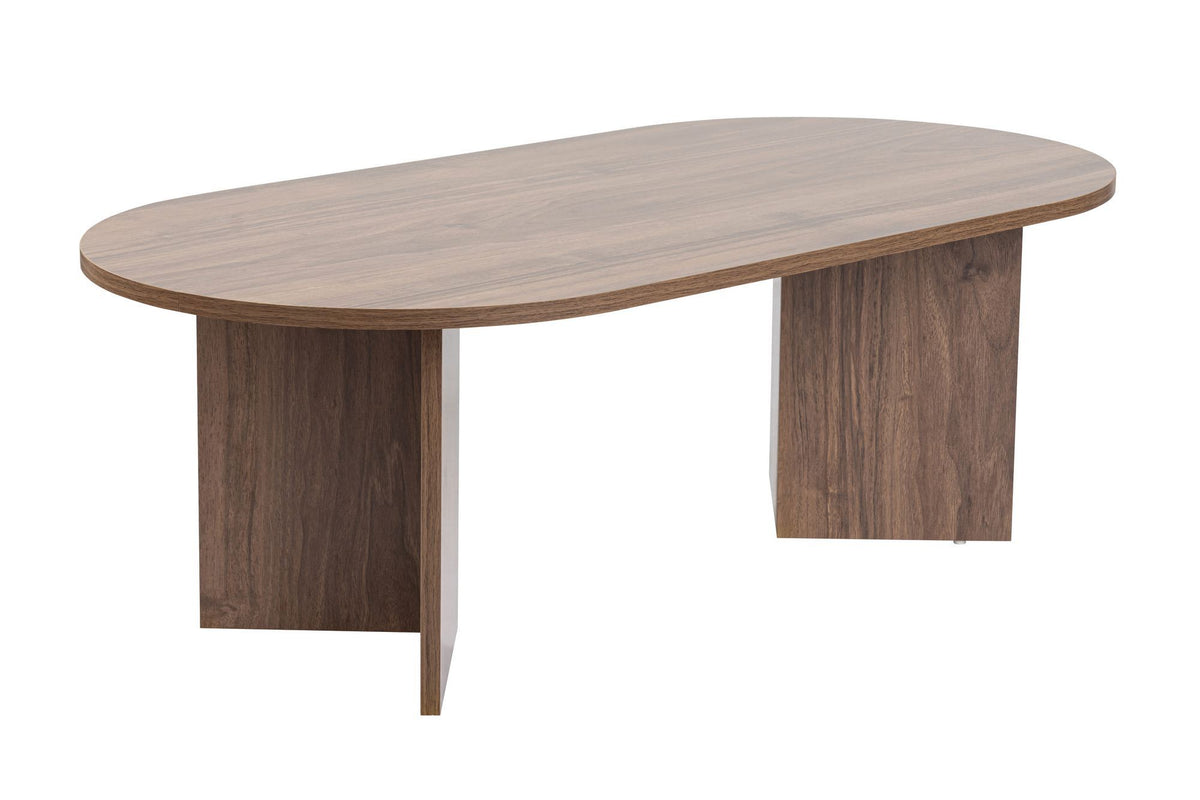 Halvra 119cm Oval Coffee Table with Floor-Protecting Legs — Natural Walnut Effect, image 3
