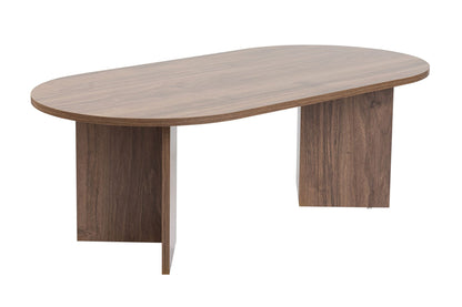Halvra 119cm Oval Coffee Table with Floor-Protecting Legs — Natural Walnut Effect, image 3