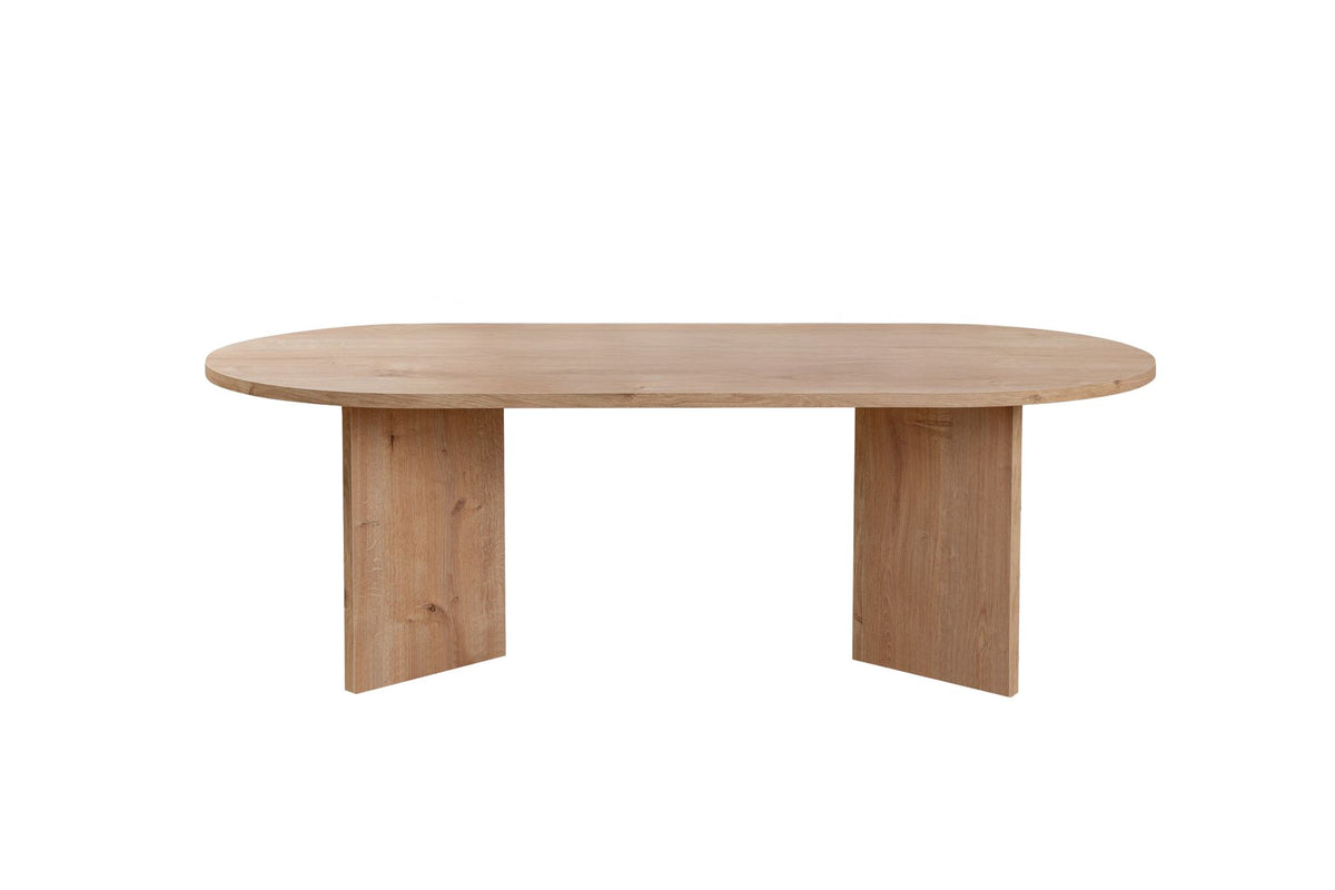 Halvra 119cm Oval Coffee Table with Floor-Protecting Legs — Oak, image 8