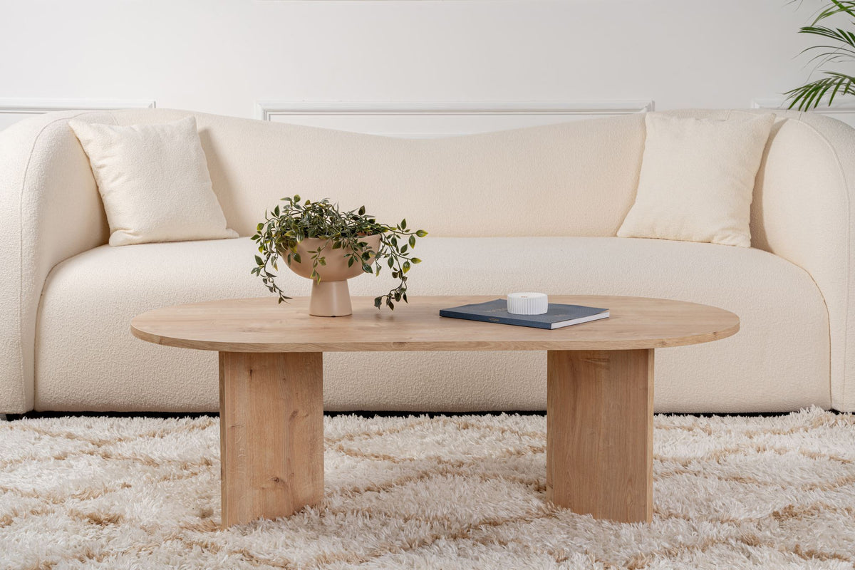 Halvra 119cm Oval Coffee Table with Floor-Protecting Legs — Oak, image 2