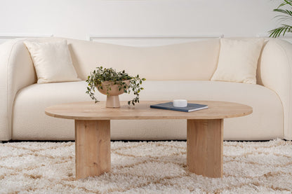 Halvra 119cm Oval Coffee Table with Floor-Protecting Legs — Oak, image 2
