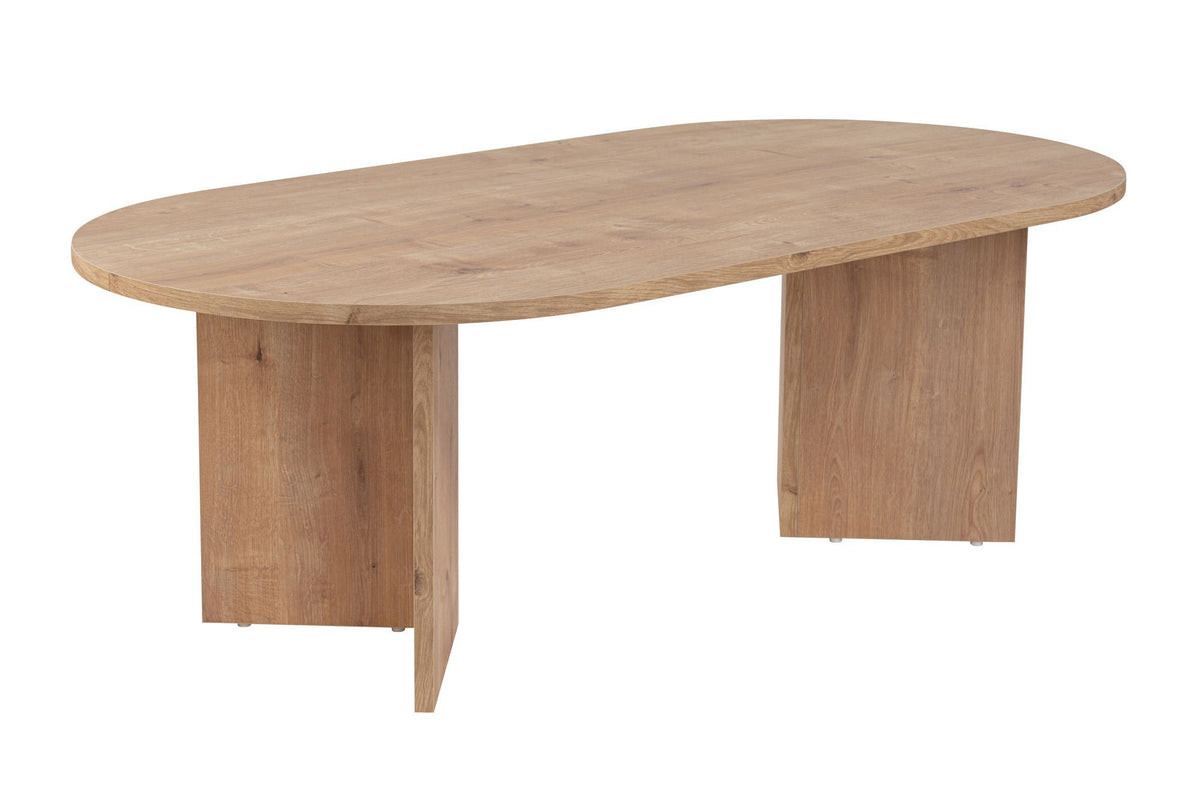 Halvra 119cm Oval Coffee Table with Floor-Protecting Legs — Oak, image 3