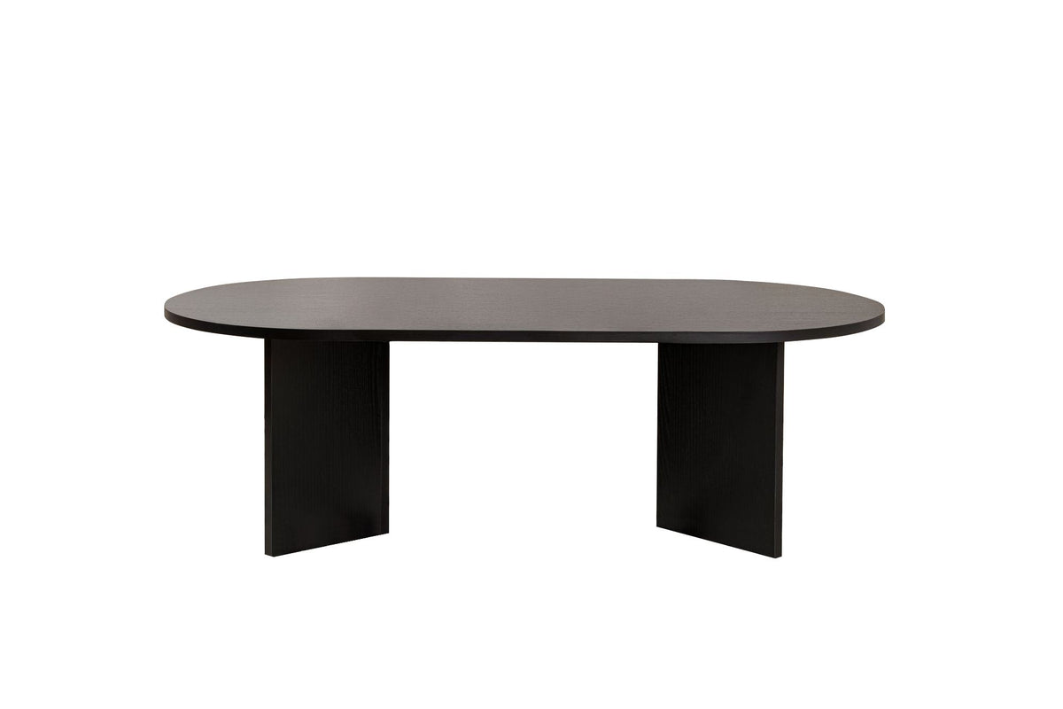 Halvra 119cm Oval Coffee Table with Floor-Protecting Legs — Black Wood, image 8