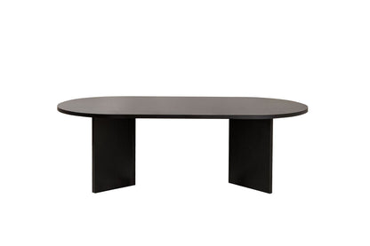 Halvra 119cm Oval Coffee Table with Floor-Protecting Legs — Black Wood, image 8