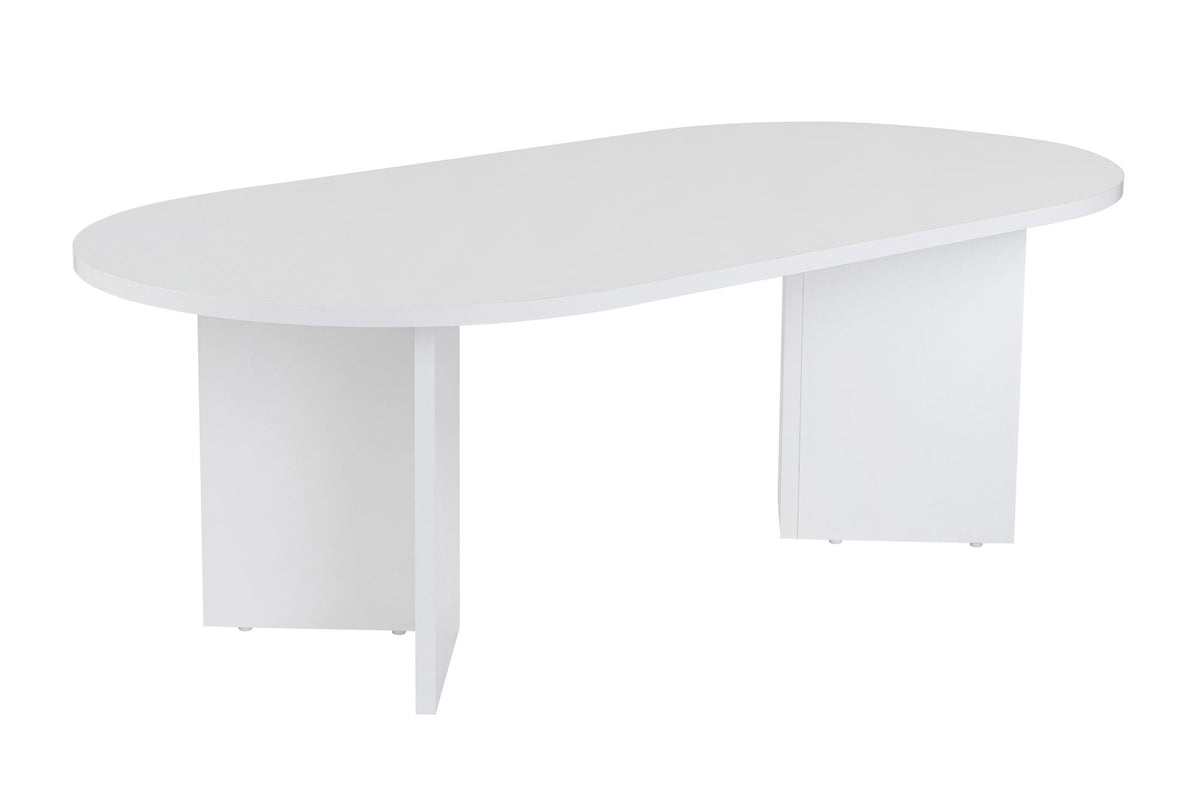 Halvra 119cm Oval Coffee Table with Floor-Protecting Legs — White, image 3