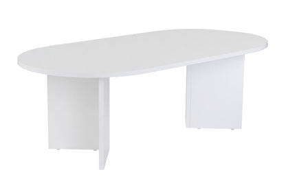 Halvra 119cm Oval Coffee Table with Floor-Protecting Legs — White, image 3