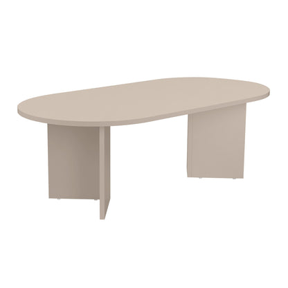 Halvra 119cm Oval Coffee Table with Floor-Protecting Legs — Mink Beige, image 3