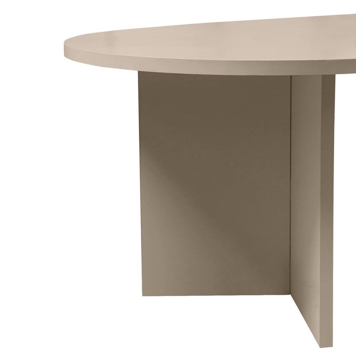 Halvra 119cm Oval Coffee Table with Floor-Protecting Legs — Mink Beige, image 4