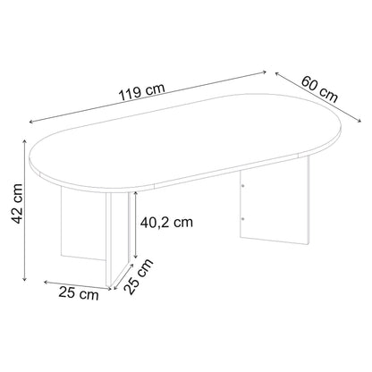 Halvra 119cm Oval Coffee Table with Floor-Protecting Legs — Travertine, image 9