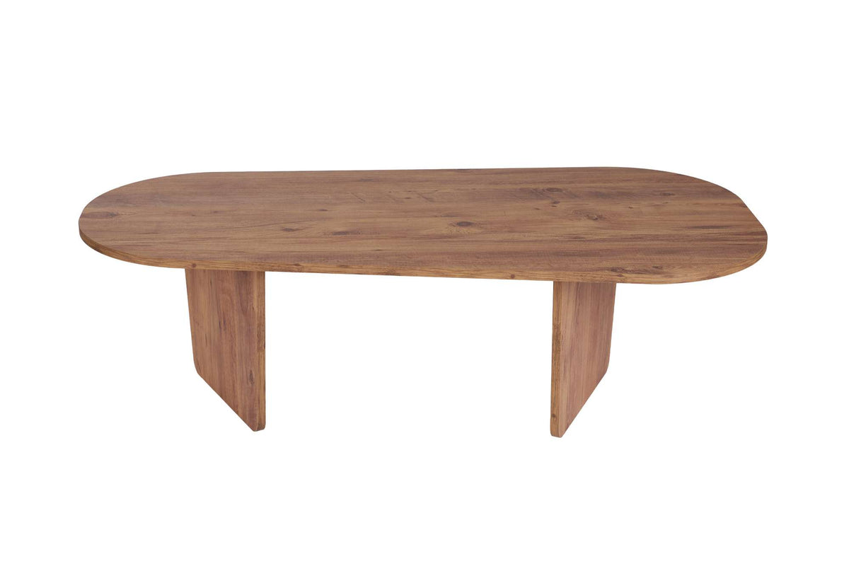 Ostrel 130cm Large Oval Coffee Table with Panel Legs — Rustic Oak Effect