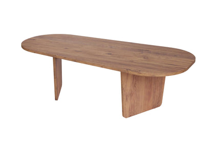 Ostrel 130cm Large Oval Coffee Table with Panel Legs — Rustic Oak Effect