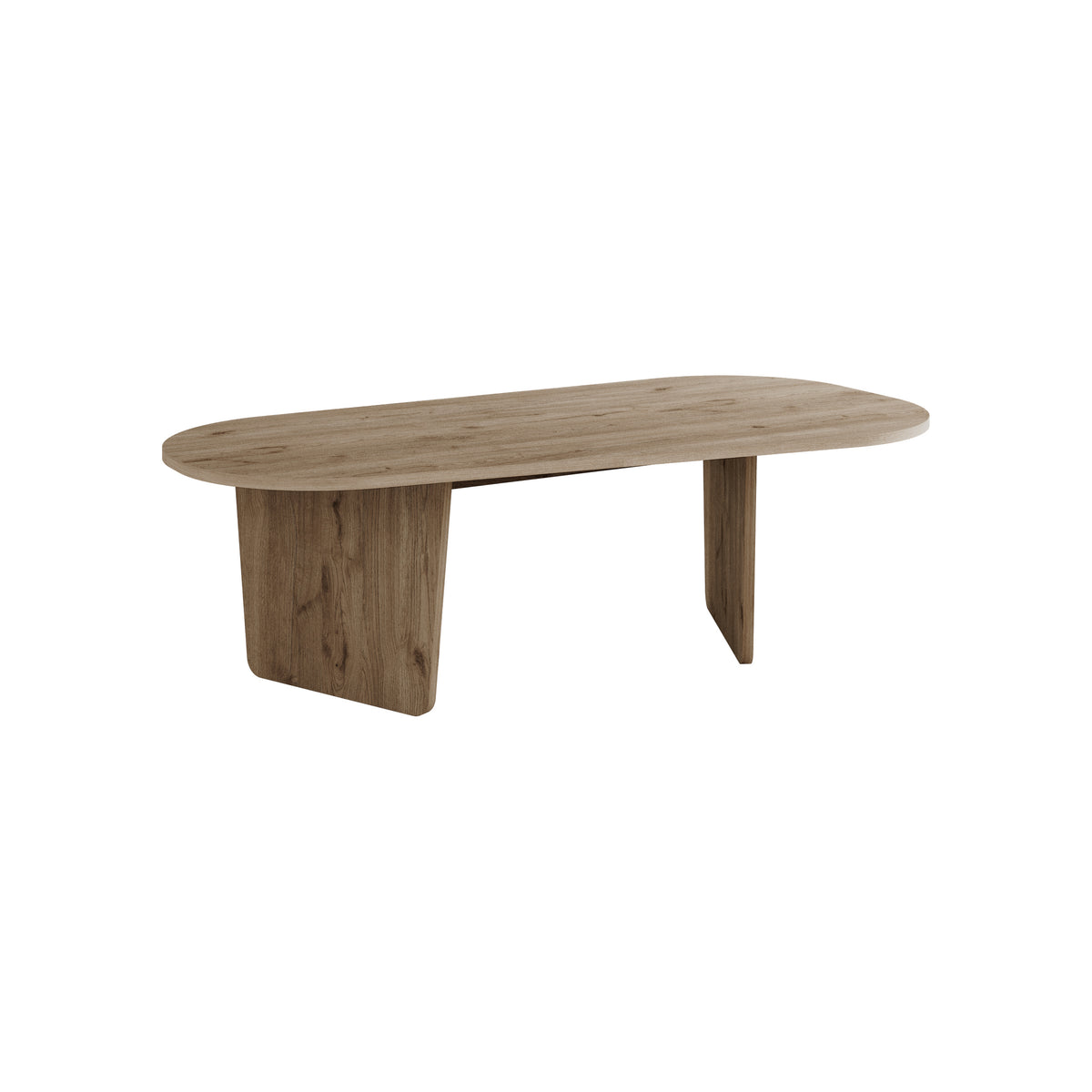 Ostrel 130cm Large Oval Coffee Table with Panel Legs — Natural Oak