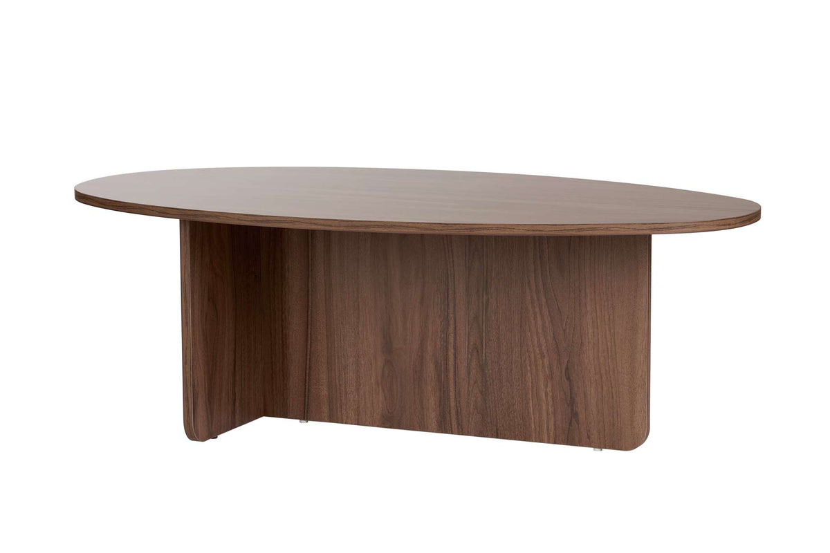 Pendro 120cm Oval Coffee Table with 30kg Load Capacity — Natural Walnut Effect
