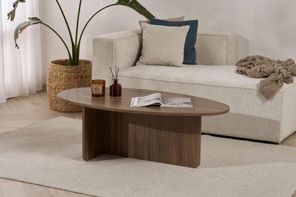 Pendro 120cm Oval Coffee Table with 30kg Load Capacity — Natural Walnut Effect