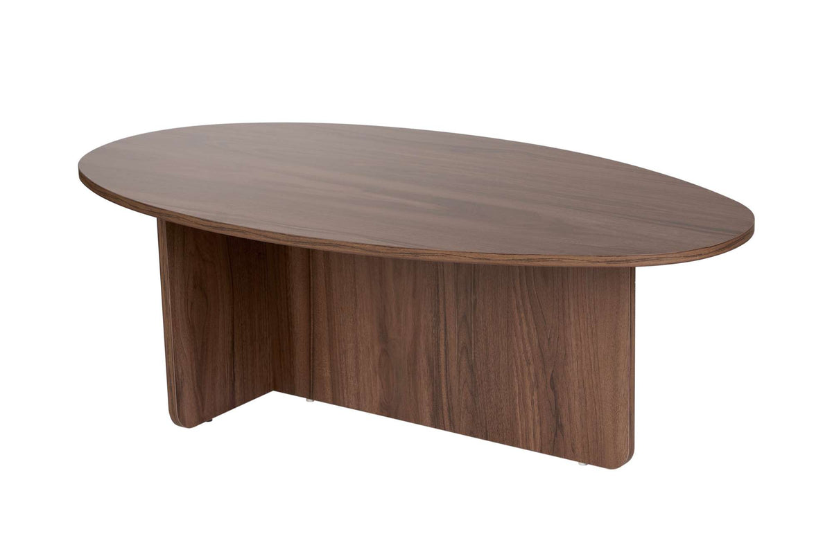 Pendro 120cm Oval Coffee Table with 30kg Load Capacity — Natural Walnut Effect