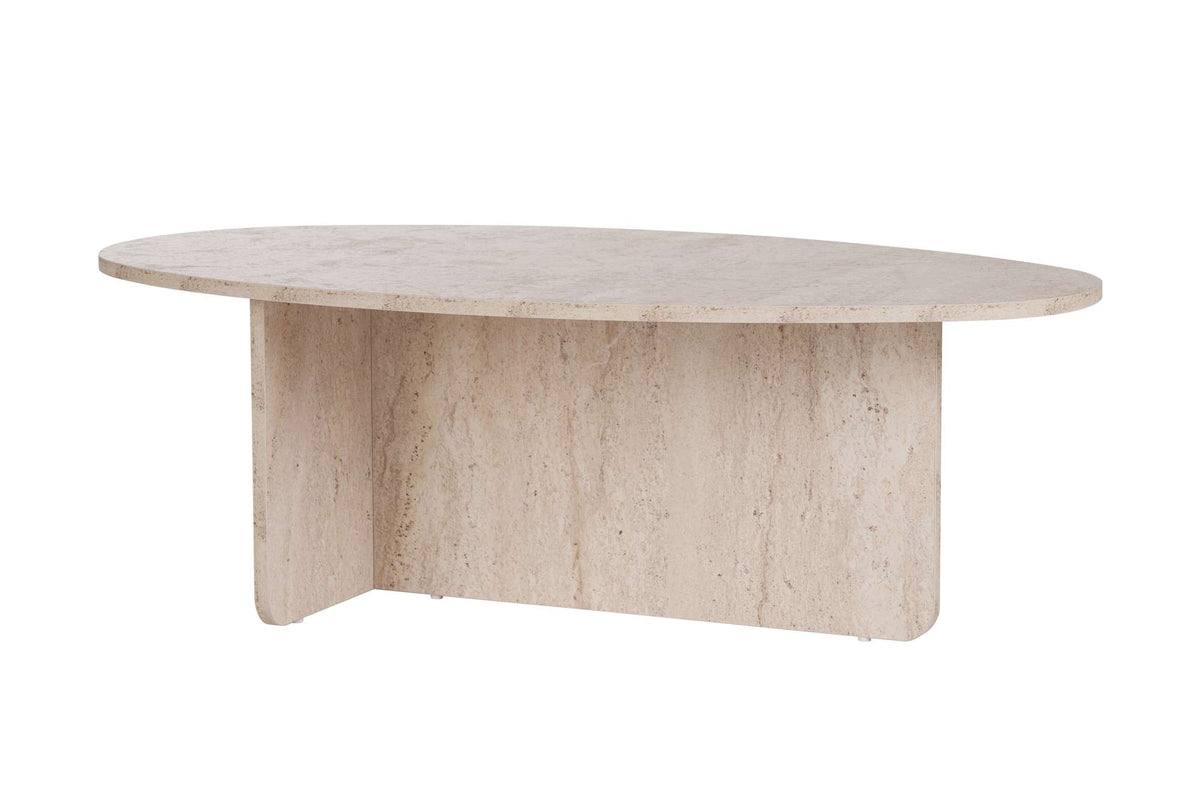 Pendro 120cm Oval Coffee Table with 30kg Load Capacity — Travertine