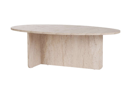 Pendro 120cm Oval Coffee Table with 30kg Load Capacity — Travertine