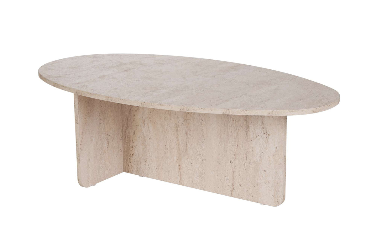 Pendro 120cm Oval Coffee Table with 30kg Load Capacity — Travertine