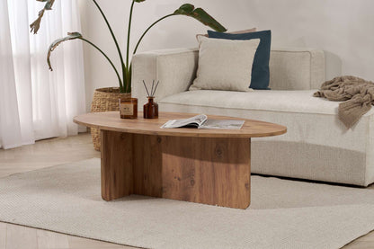 Pendro 120cm Oval Coffee Table with 30kg Load Capacity — Rustic Oak Effect