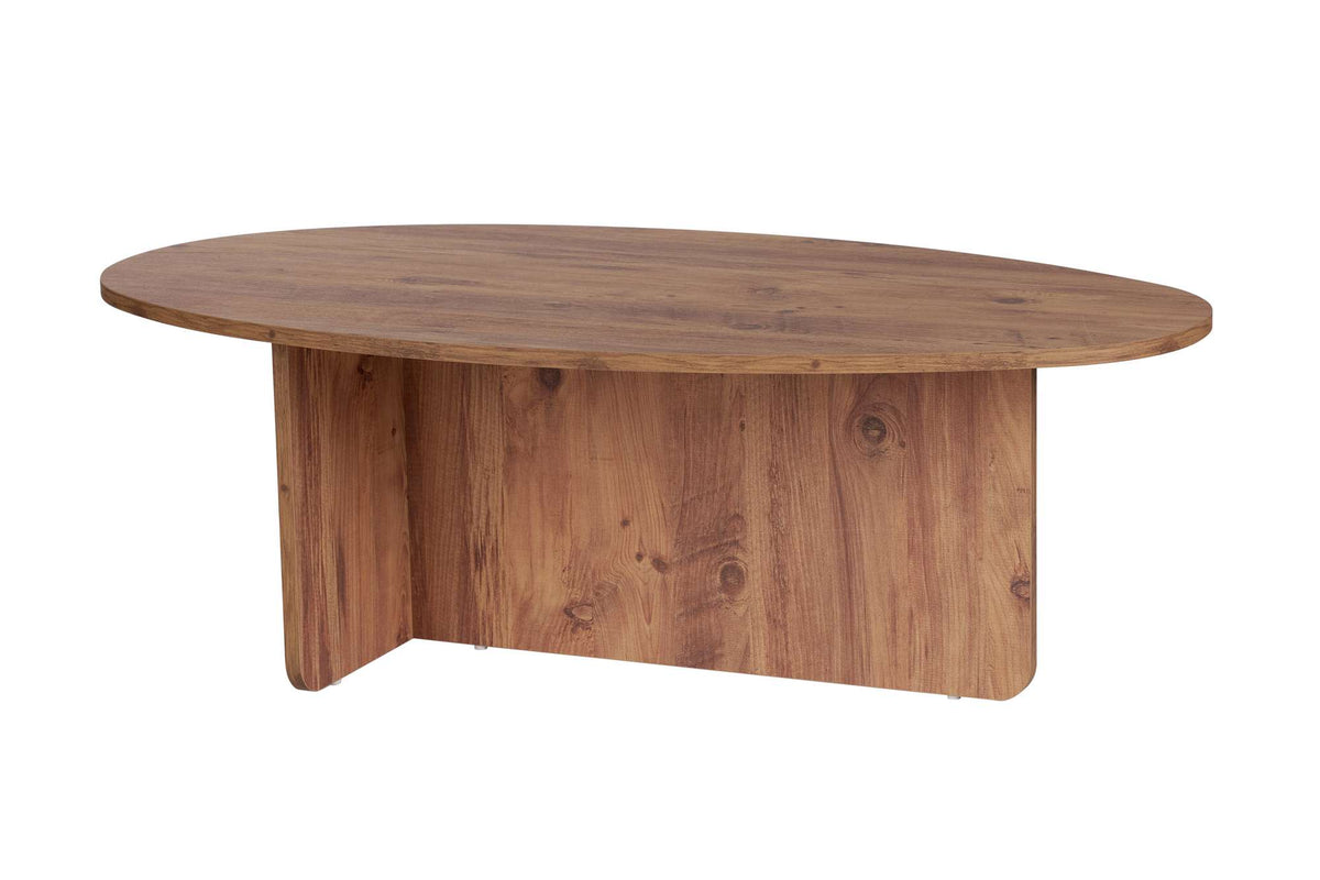 Pendro 120cm Oval Coffee Table with 30kg Load Capacity — Rustic Oak Effect