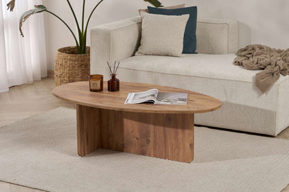 Pendro 120cm Oval Coffee Table with 30kg Load Capacity — Rustic Oak Effect