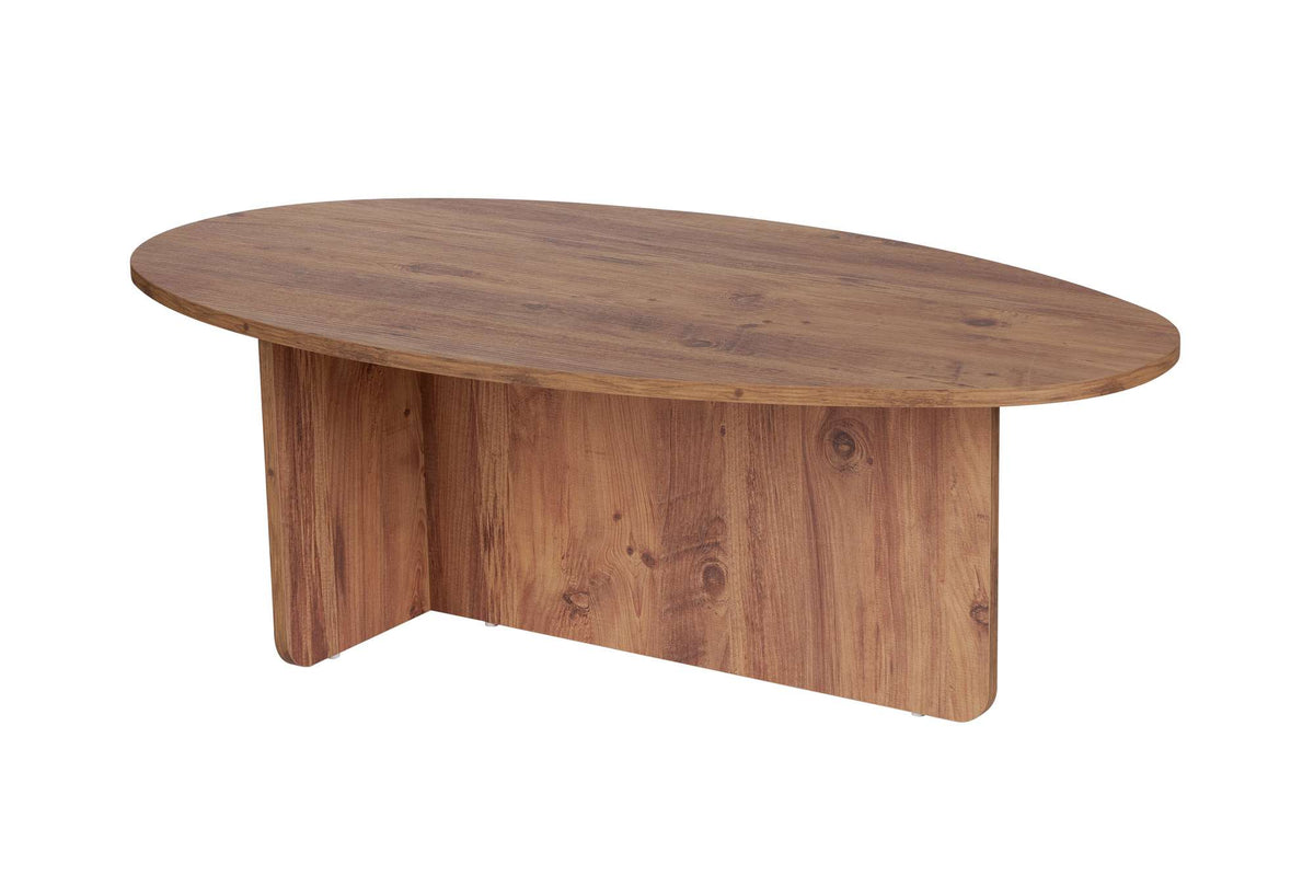 Pendro 120cm Oval Coffee Table with 30kg Load Capacity — Rustic Oak Effect