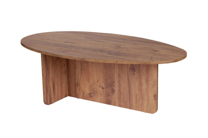 Pendro 120cm Oval Coffee Table with 30kg Load Capacity — Rustic Oak Effect