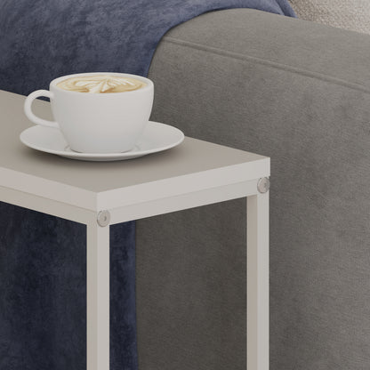 Woskel 60 cm Slim End Table with Angled Magazine Storage — Sandstone