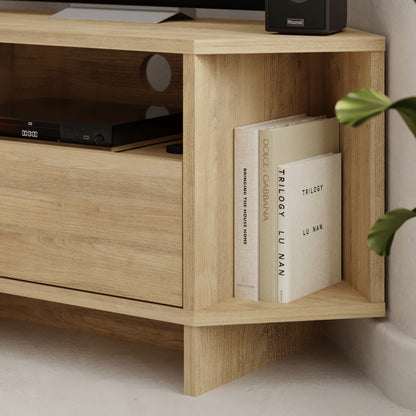 Corner TV Stand for 40 Inch TVs – Lila Modern Unit with Cabinet & Cable Management