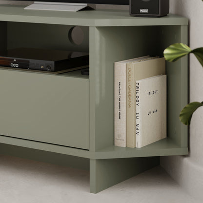 Corner TV Stand for 40 Inch TVs – Lila Modern Unit with Cabinet & Cable Management