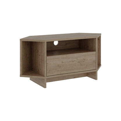 Corner TV Stand for 40 Inch TVs – Lila Modern Unit with Cabinet & Cable Management
