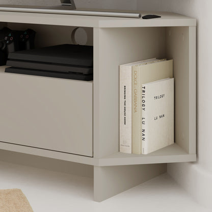 Corner TV Stand for 40 Inch TVs – Lila Modern Unit with Cabinet & Cable Management
