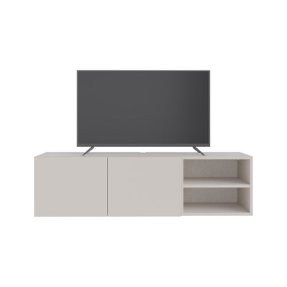 Ravnor 140cm TV Unit with 2 Soft-Close Handleless Doors — Sandstone
