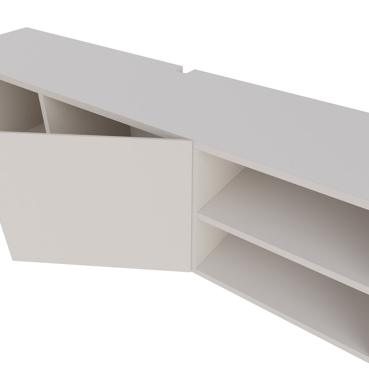 Ravnor 140cm TV Unit with 2 Soft-Close Handleless Doors — Sandstone