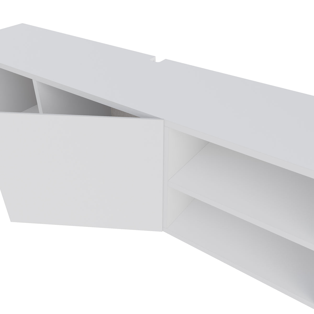 Ravnor 140cm TV Unit with 2 Soft-Close Handleless Doors — White
