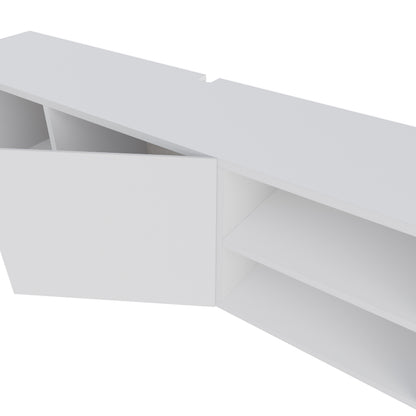 Ravnor 140cm TV Unit with 2 Soft-Close Handleless Doors — White