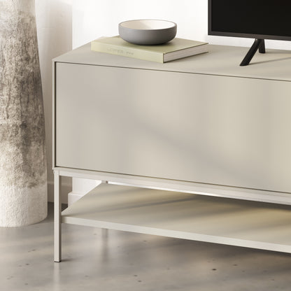Arnvo 180cm TV Stand with Push-to-Open Doors & Metal Legs — Sandstone