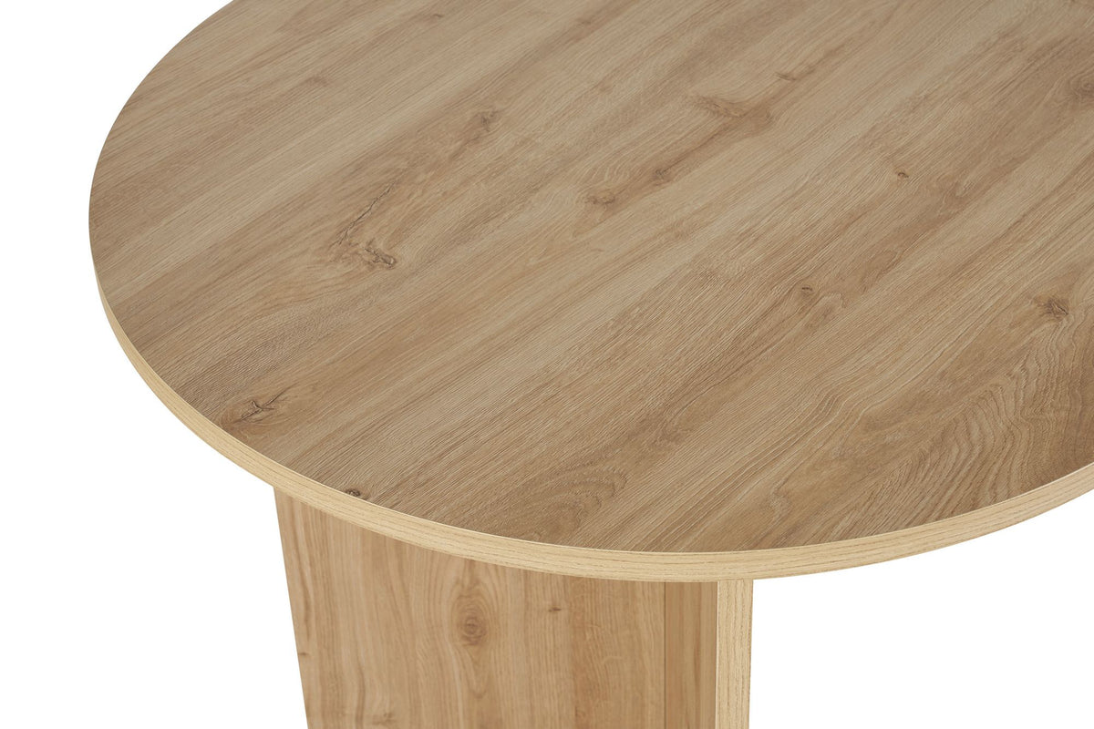 Vanrik 180x90cm Oval Dining Table with Twin Panel Legs — Oak